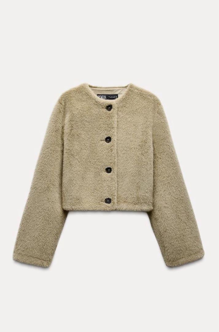 ZARA クロップドフェイクファージャケット