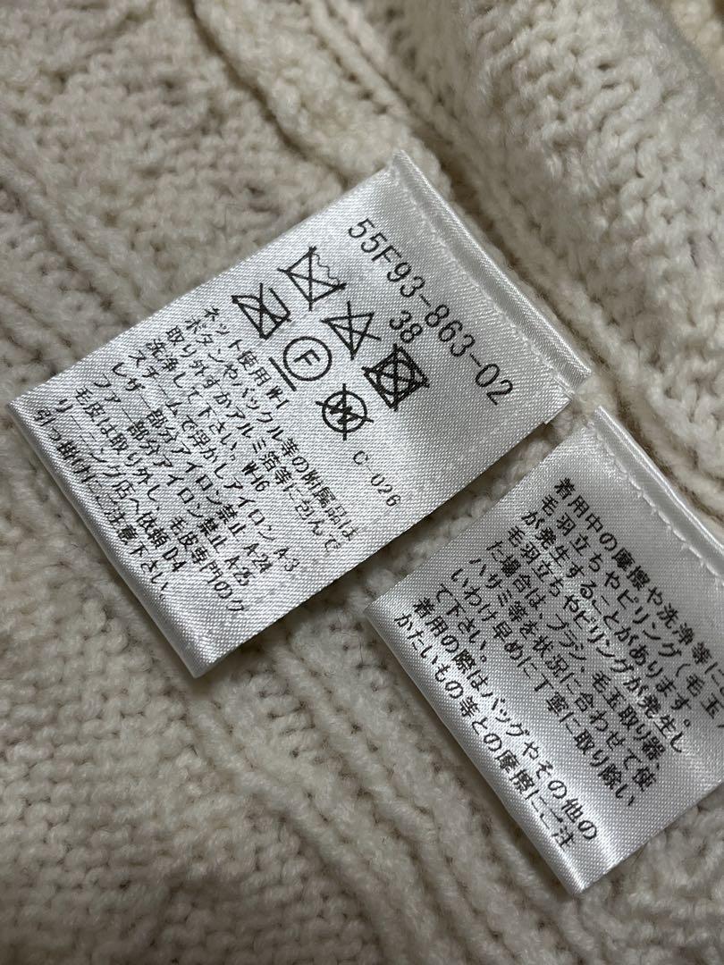 美品／BLUE LABEL CRESTBRIDGE　ケーブルニットダッフルコート