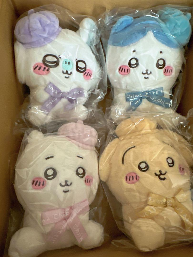ちいかわ　うさぎ　モモンガ　ハチワレ　サンリオ　ぬいぐるみ4点セット ちいかわ ぬいぐるみシュシュ ハチワレ うさぎ モモンガ 4点