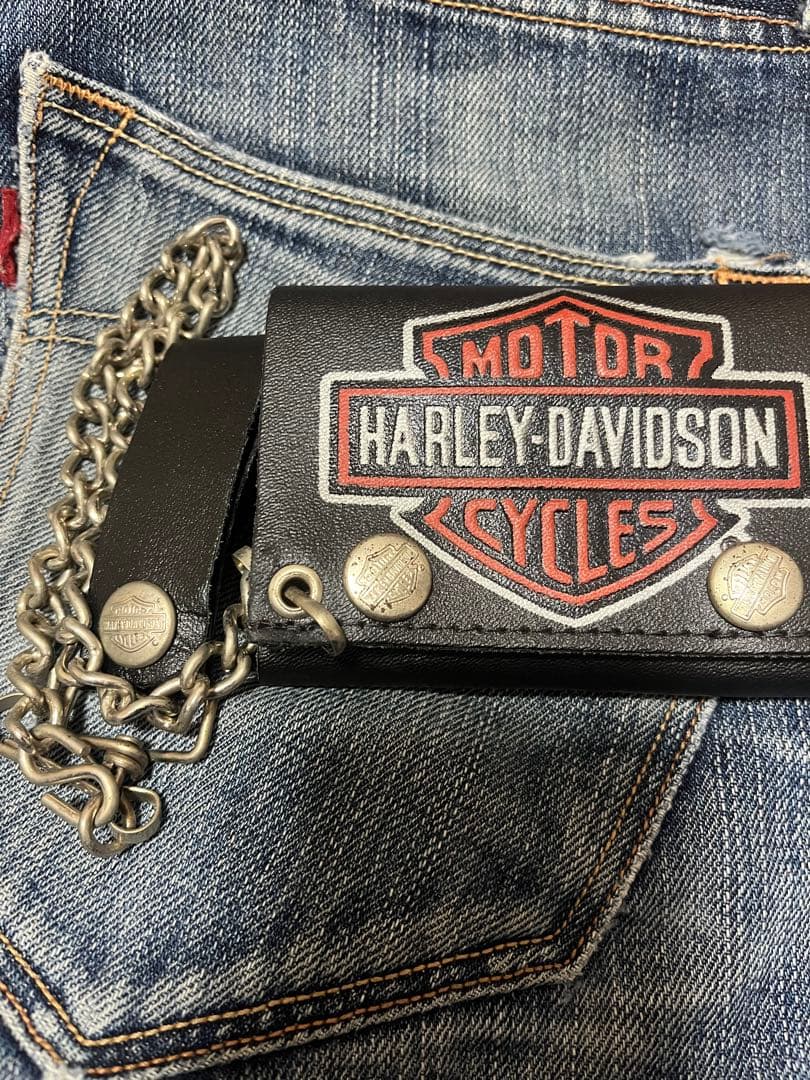 Harley-Davidson 三つ折り財布 チェーン付き