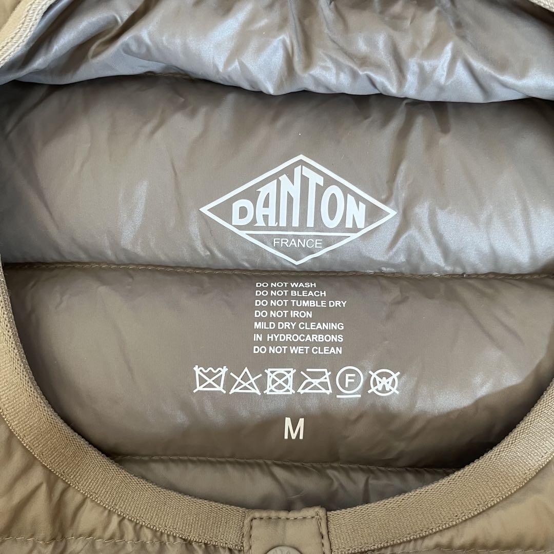 メンズ　DANTON ダウンベスト Mサイズ ベージュ