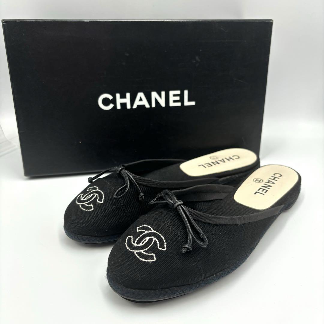CHANEL シャネル ミュール ブラック サイズ36 ココマーク CHANEL シャネル ミュール ブラック サイズ36 ココマーク