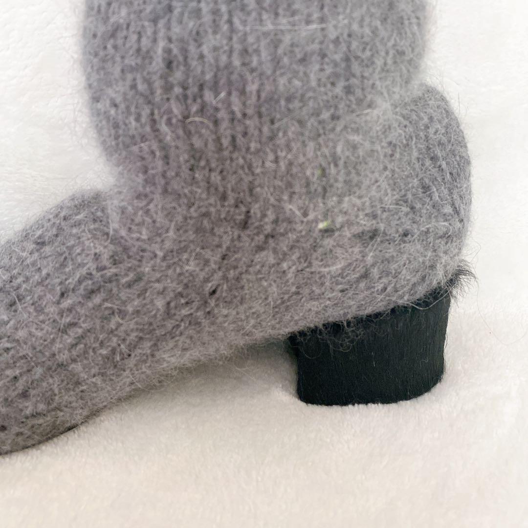 ふわふわニットブーツ靴下ショートブーツ23.5cm
