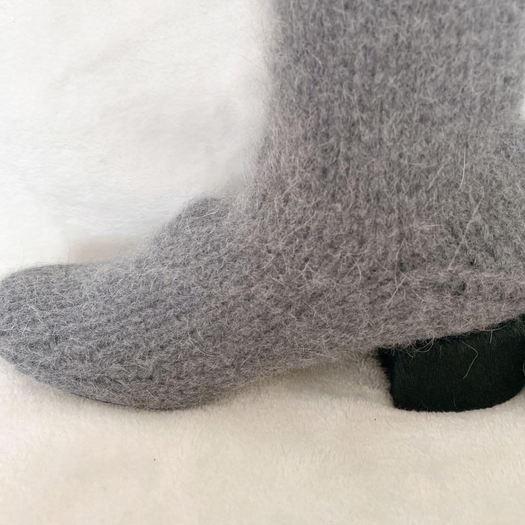 ふわふわニットブーツ靴下ショートブーツ23.5cm