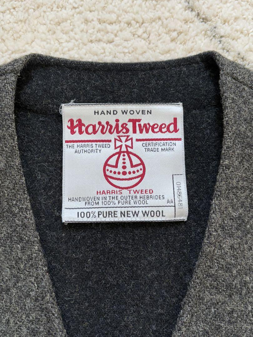Harris Tweed 100%ウール ベスト ダークグレー