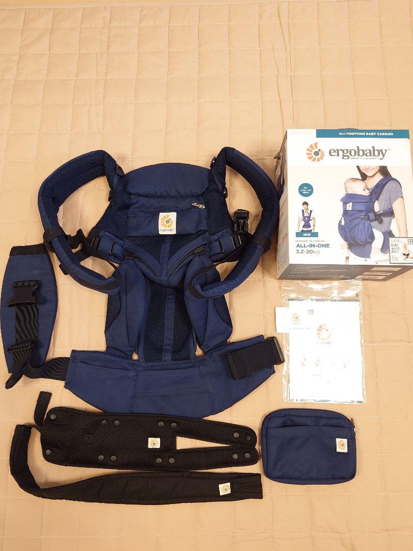 【美品・未使用並】エルゴベビー　オムニ360 クールエア　ミッドナイトブルー エルゴベビー オムニ360 クールエア ミッドナイトブルー