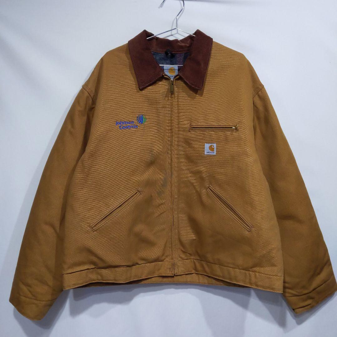 カーハート ダックジャケット デトロイト 企業刺繍ロゴ ブラウン2XLアメリカ製