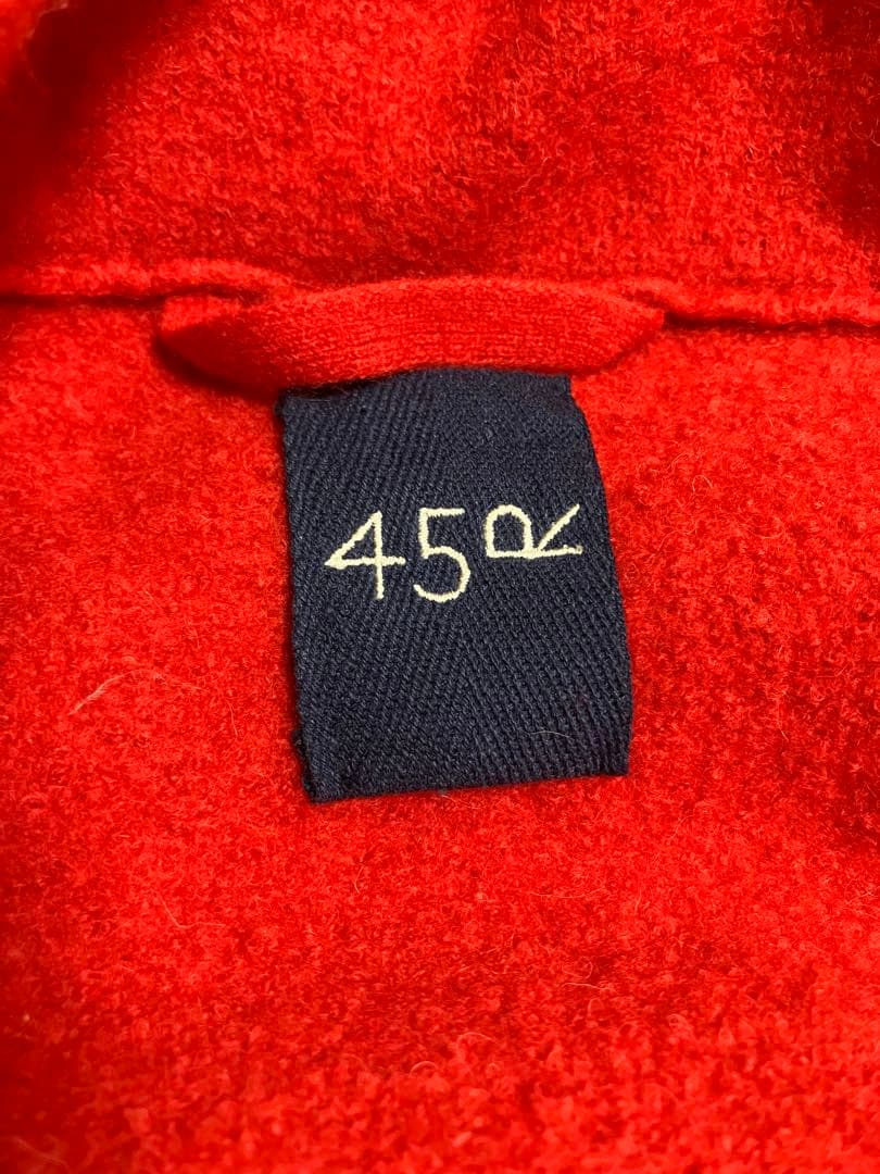 45R★縮絨ウールのニットコート★赤 45R★縮絨ウールのニットコート★赤