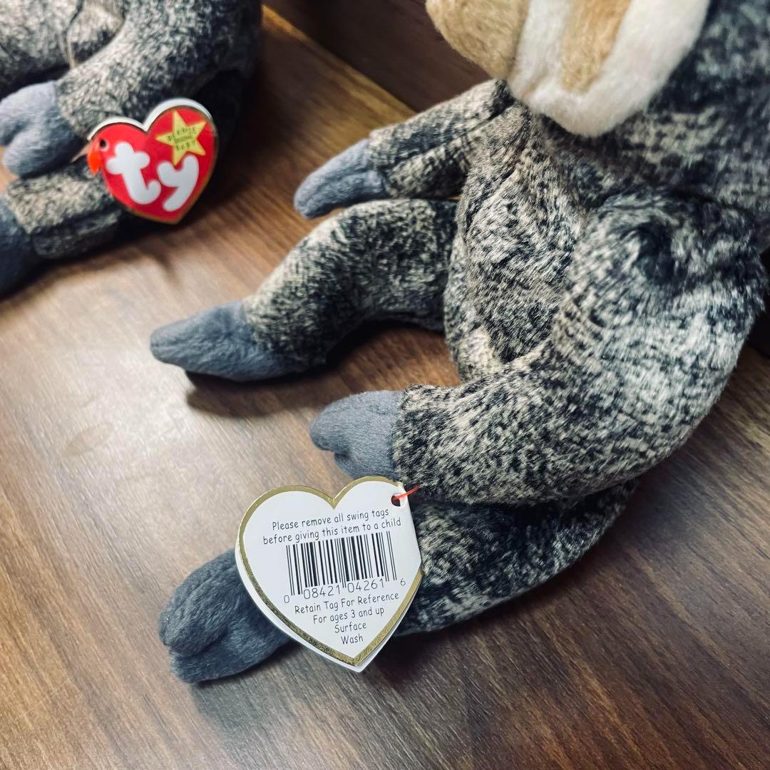 【廃盤・希少】Ty Beanie Babies スローポーク　ナマケモノ 2体 廃盤・希少】Ty Beanie Babies スローポーク ナマケモノ 2体