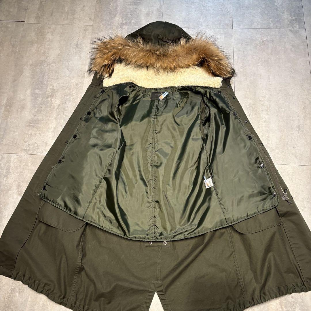 【ラクーンファー】STUDIOUS M-65 サンプリング モッズコート カーキ
