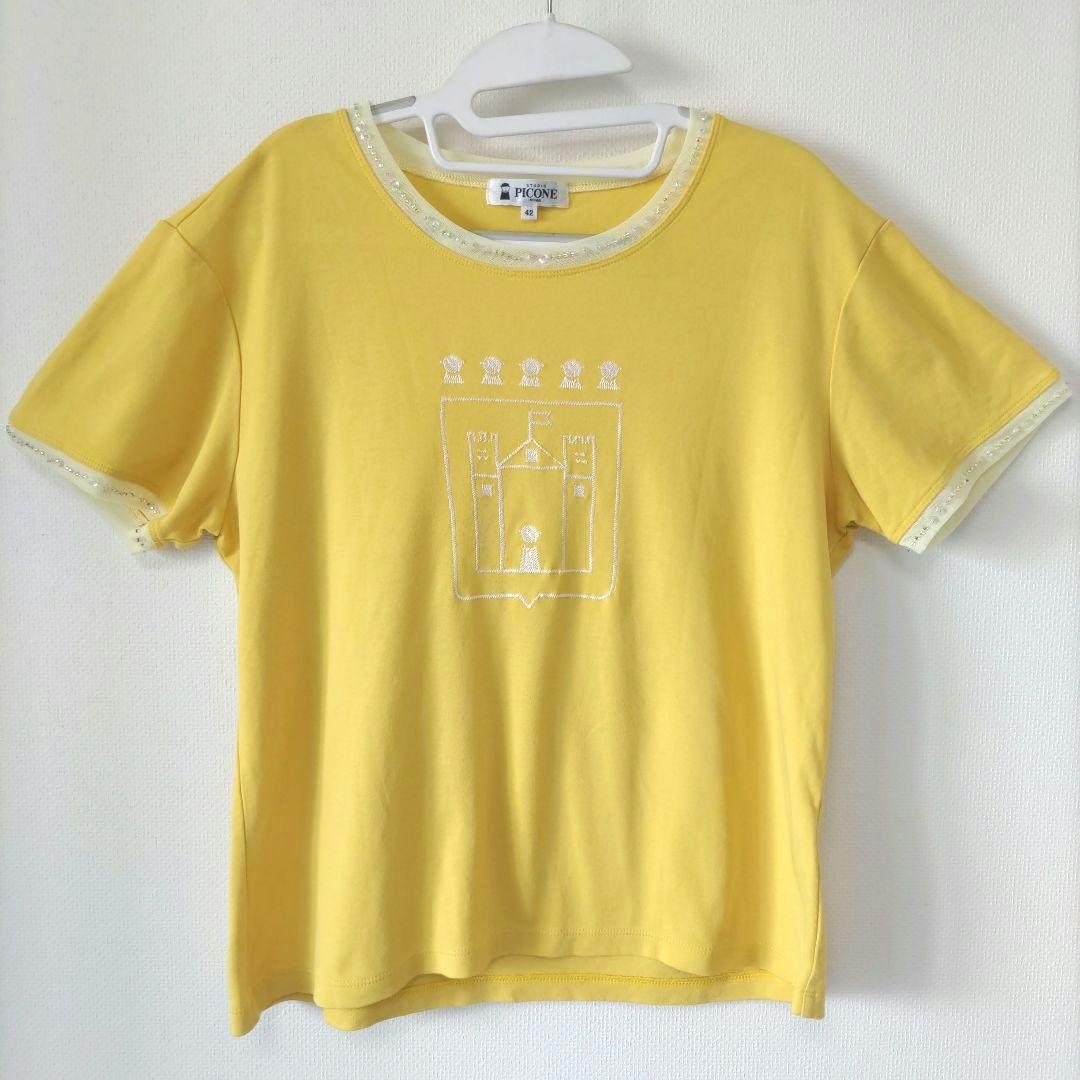 大きな取引 42 半袖Tシャツ イエロー ピッコーネ PICONE 黄色 メルカリ - トップス