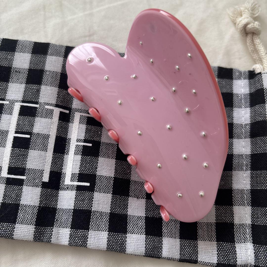 ポテテ　potete ヘアクリップ　リボンハート 新品 POTETE ポテテ リボンハートクリップ ベージュ ヘア