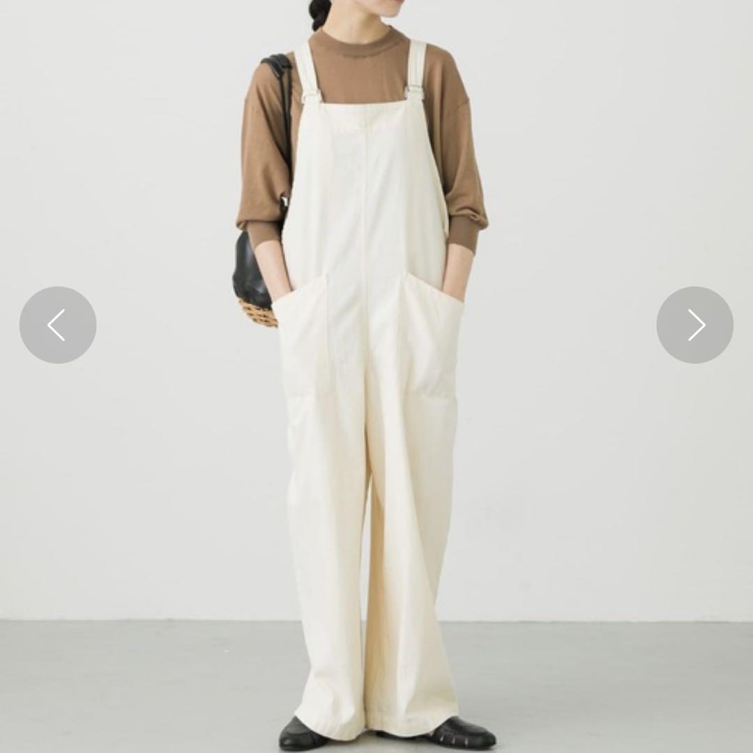 【美品】かぐれ デニムサロペット アイボリー
