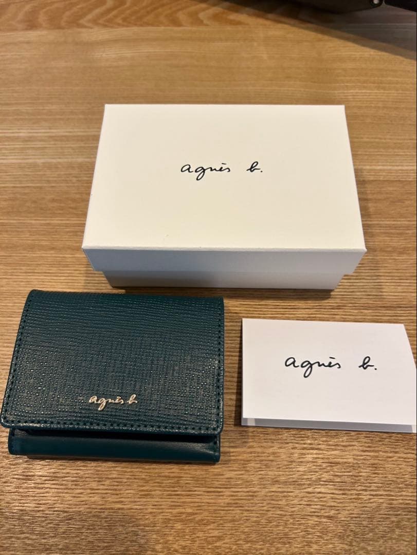 agnès b. グリーン 三つ折り財布Agnes b