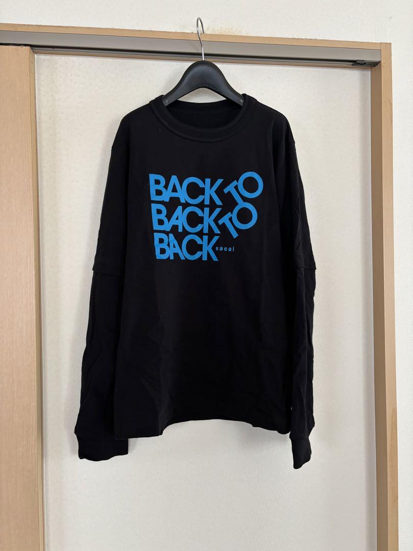 sacai22ssサカイレイヤードロンTカットソーブラック3スウェット