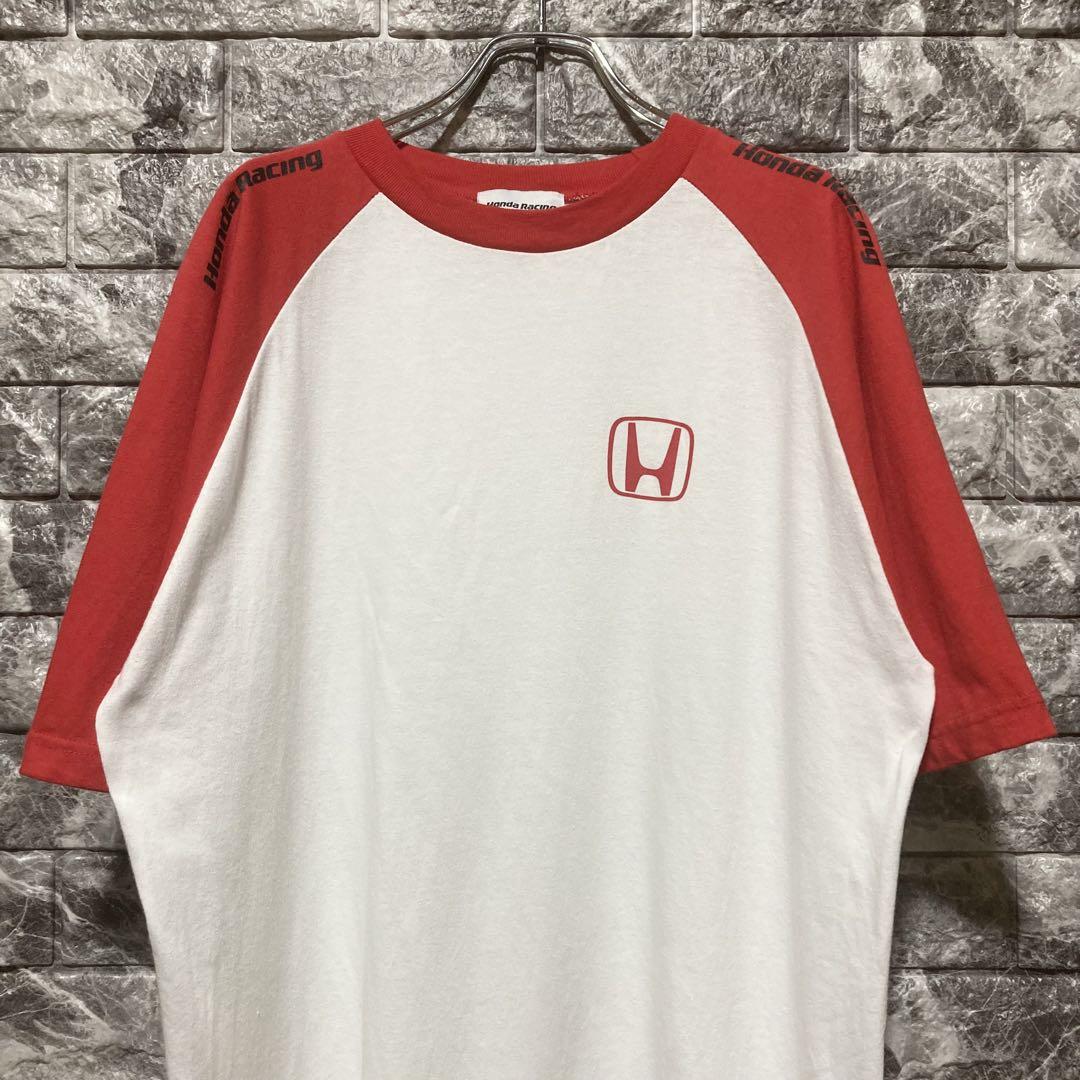 希少 Honda Racing ラグランTシャツ ホンダレーシング ホンダ 赤