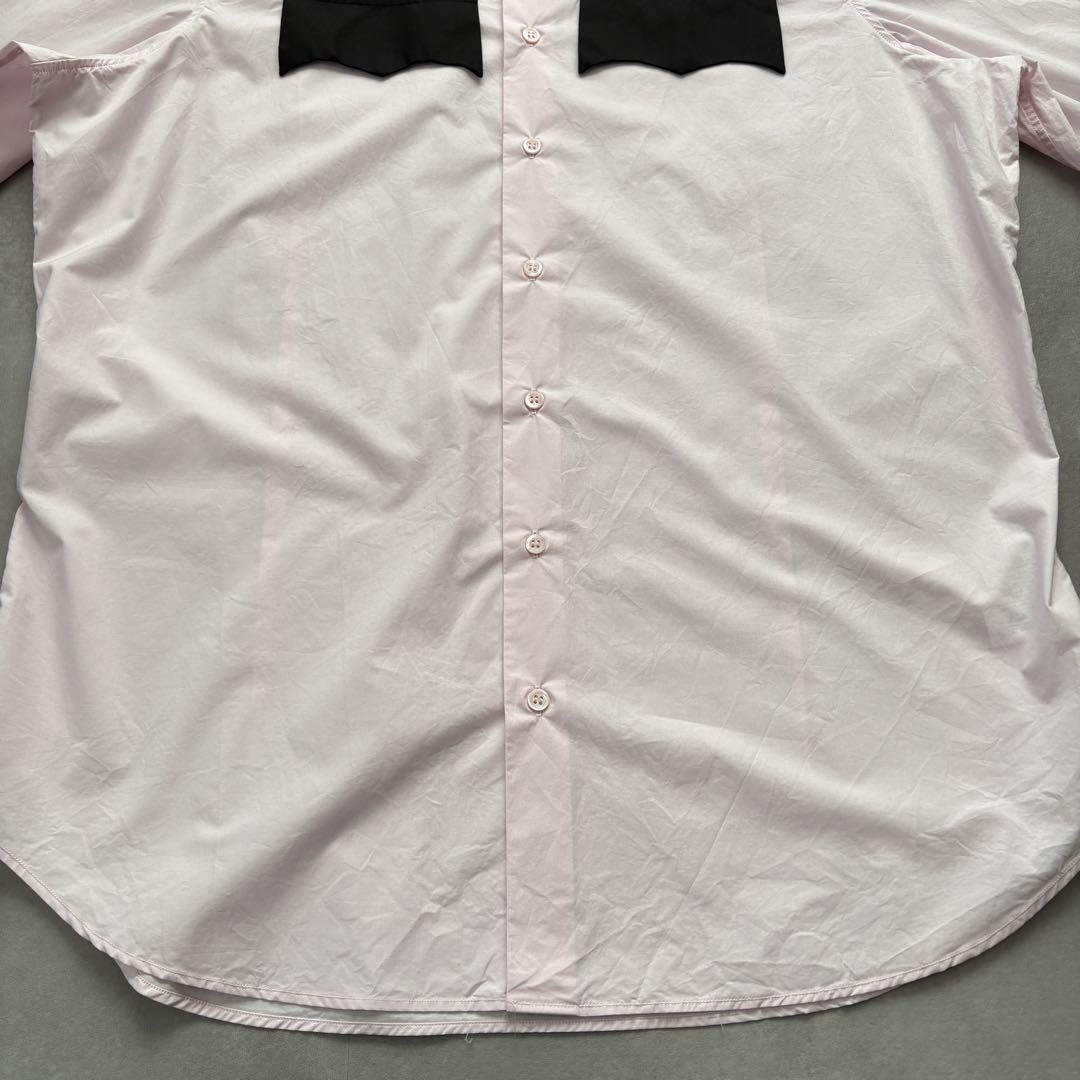 RAF SIMONS ミリタリーシャツ【S】バイカラー エポレットピンク 長袖