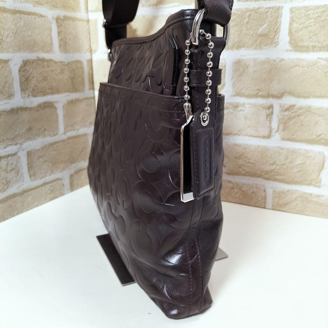 ✨美品✨　 コーチ　 ショルダーバッグ　 オプアート　 本革　 ブラウン