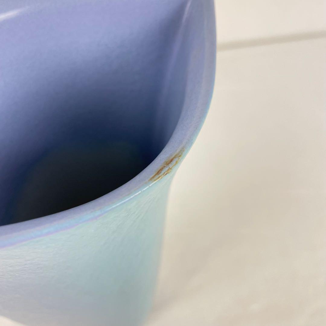 池坊 花器 陶器 花瓶 フラワーベース ブルー インテリア置物