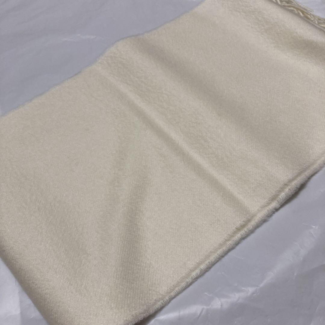 新品 ジョンストンズ カシミヤ100％ マフラー  エクリュ オフホワイト