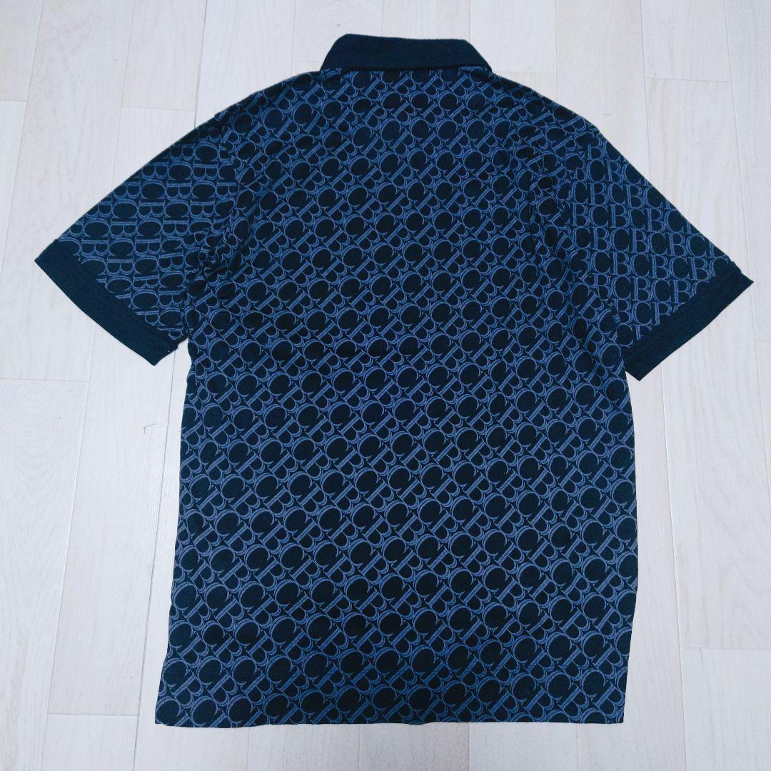 ブラックレーベルクレストブリッジ　モノグラムポロシャツ　ロゴボタン　美品　日本製
