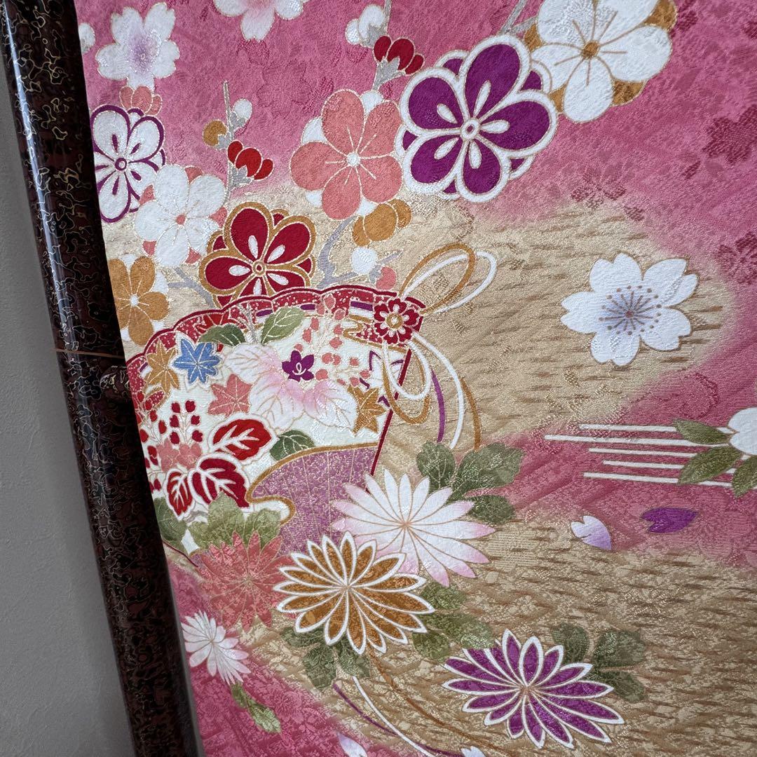 超美品 正絹 現代振袖 成人式 着物 172㎝ トールサイズ ピンク 超美品 正絹 現代振袖 成人式 着物 172㎝ トールサイズ ピンク