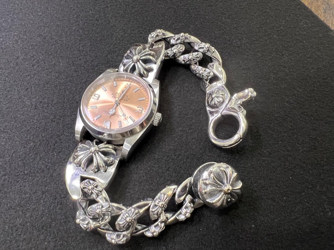 Watch　全花コマウォッチクラッシュベルト　17cm　JEN006　925刻印