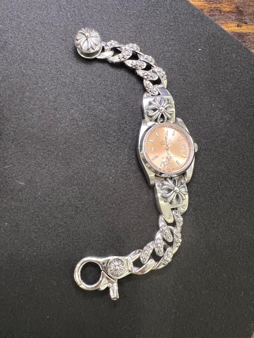 Watch　全花コマウォッチクラッシュベルト　17cm　JEN006　925刻印