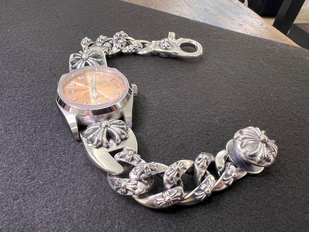 Watch　全花コマウォッチクラッシュベルト　17cm　JEN006　925刻印
