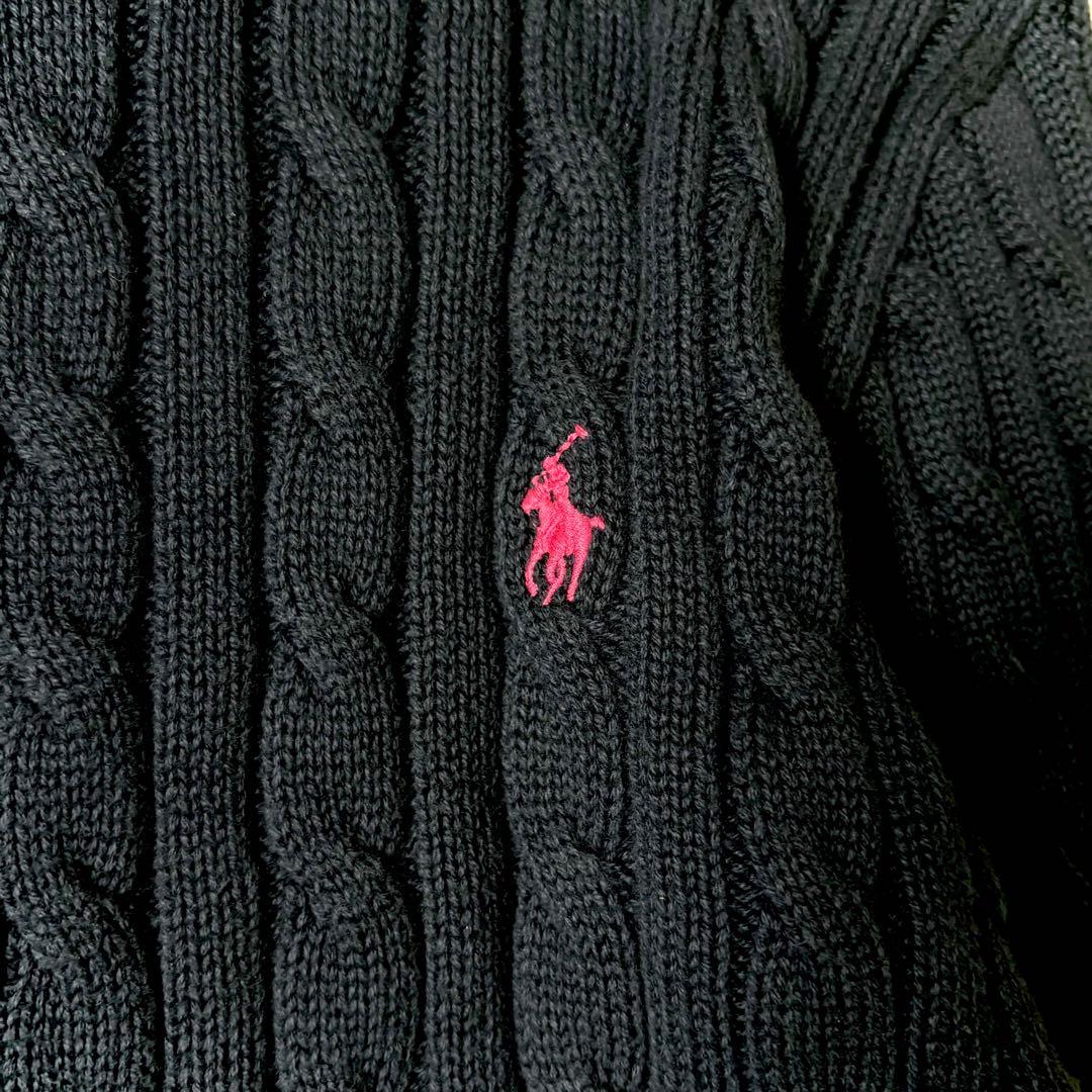 ポロラルフローレン♡ケーブルカーディガン 刺繍入り ペプラム