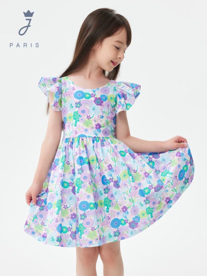 新品　Jacadi × LIBERTY 花柄　フリルスリーブ ワンピース　8A