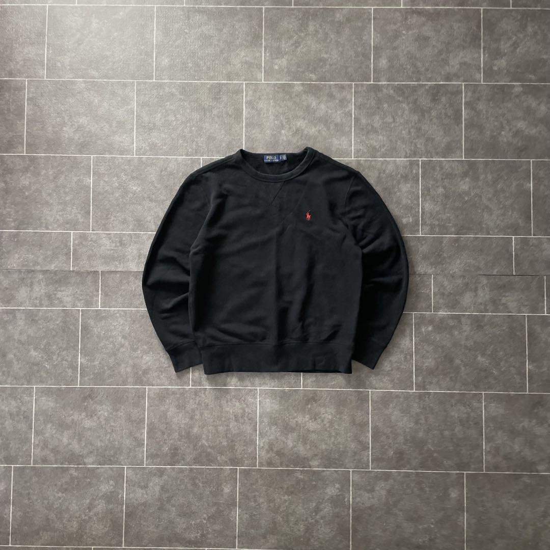 Polo Ralph launre 両面 V 字 スウェット 短丈 ブラック S