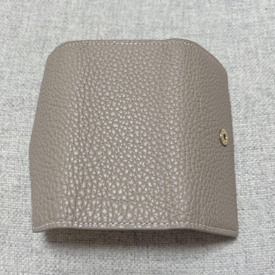 美品】ボナベンチュラ キーケース グレージュ ピンク シボ革