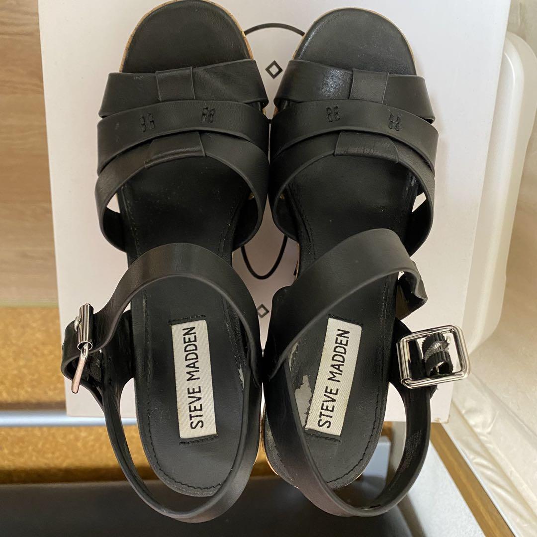 stevemadden コルクウェッジソールサンダル スティーブマデン