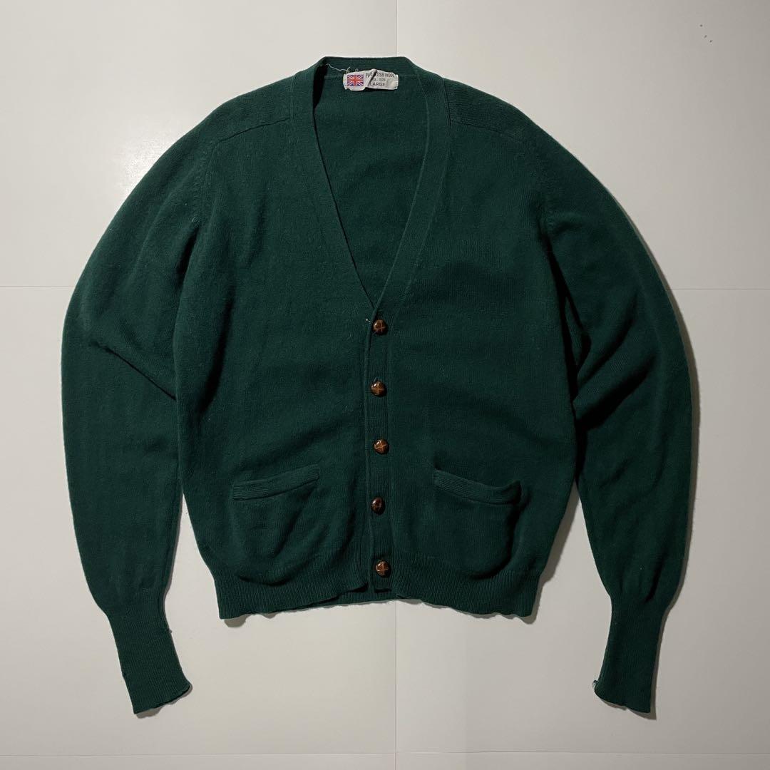 80s- BRITISH WOOL カーディガン ヴィンテージトップス