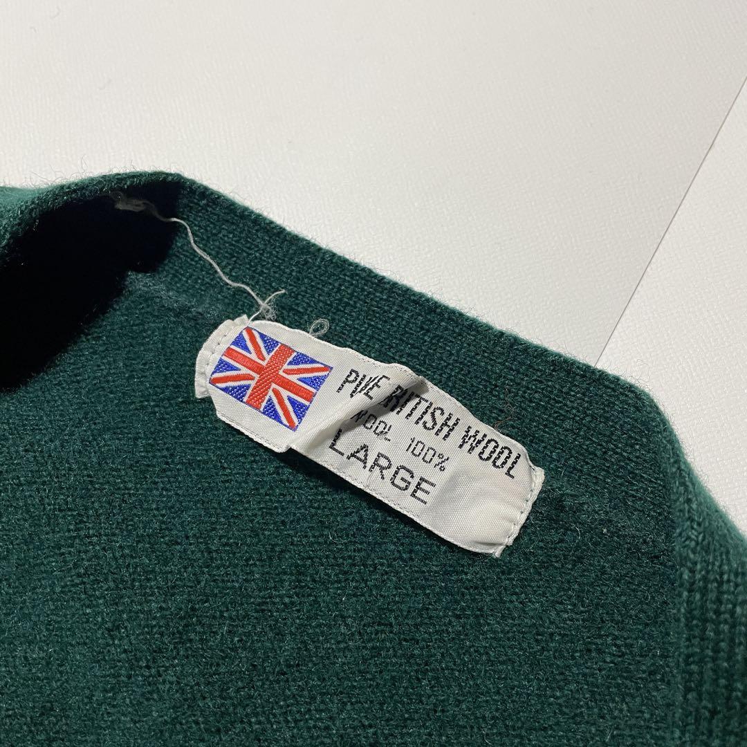 80s- BRITISH WOOL カーディガン ヴィンテージ
