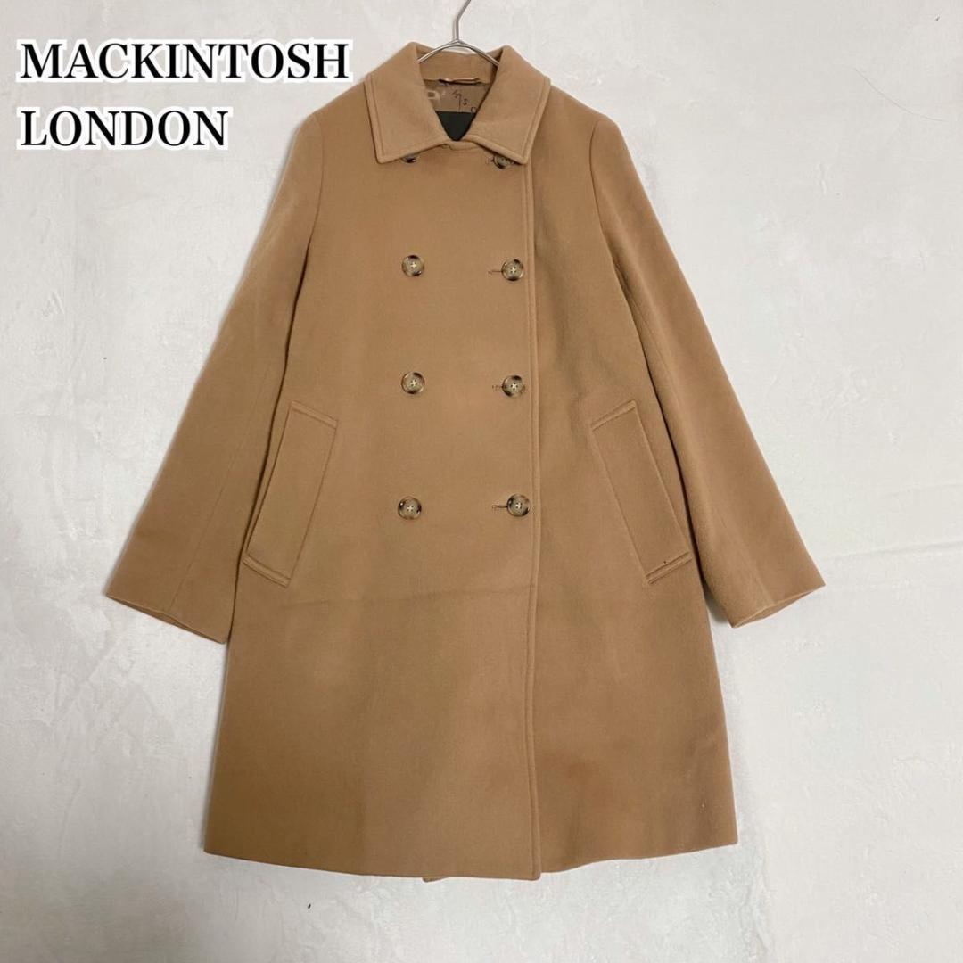 MACKINTOSH LONDON ロングコート カシミヤ混 女優襟 AラインL・MACKINTOSH LONDON