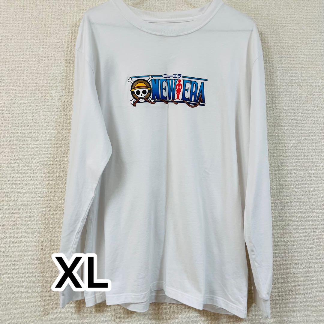 NEW ERA ワンピース 長袖 カットソー コラボ ロゴ刺繍 白 XL