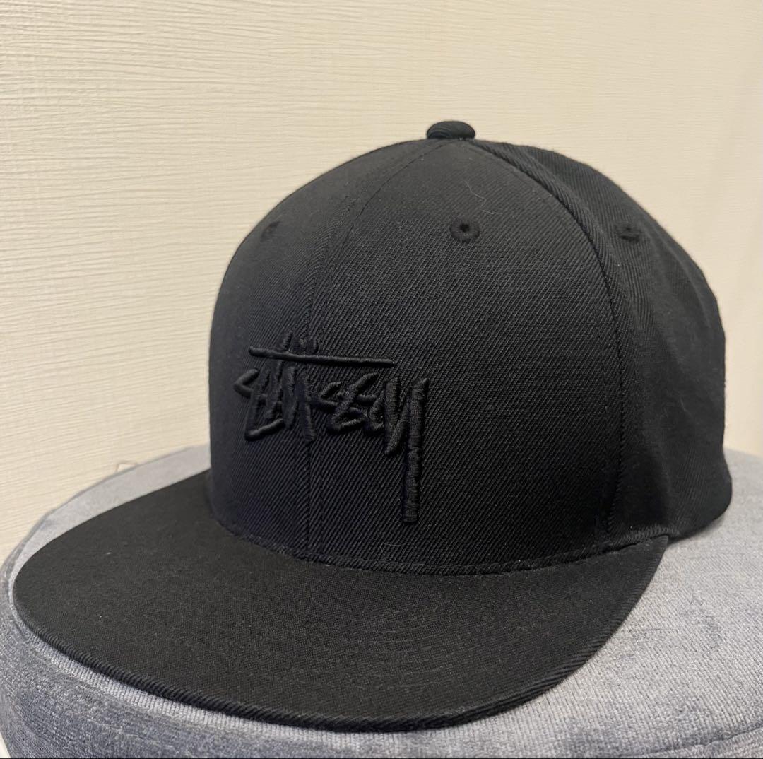 Stussy ブラック ベースボールキャップ STUSSY ステューシー キャップ 帽子 Melton Piped Arch Snapback
