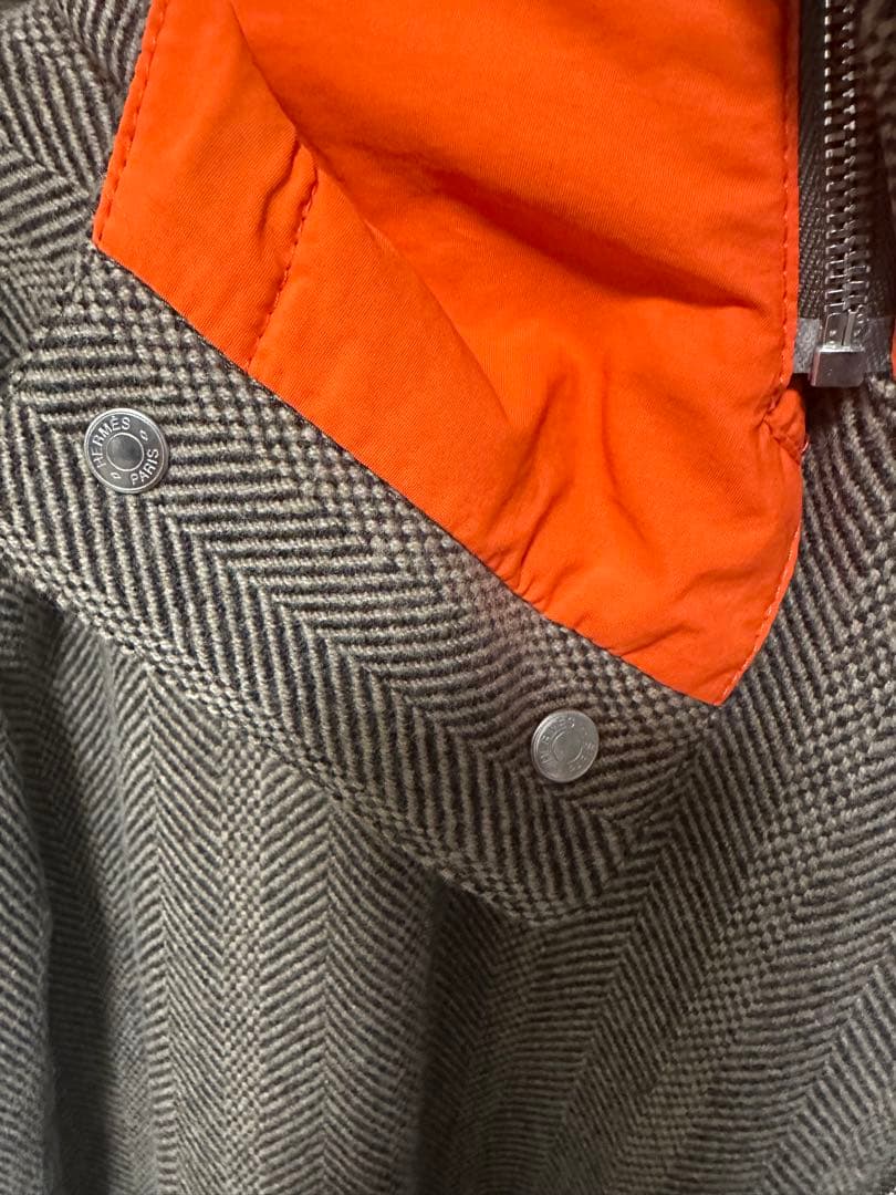 HERMES エルメス ブルゾン アウター メンズ 2way ヘリンボーン柄 HERMES エルメス ブルゾン アウター メンズ 2way ヘリンボーン柄