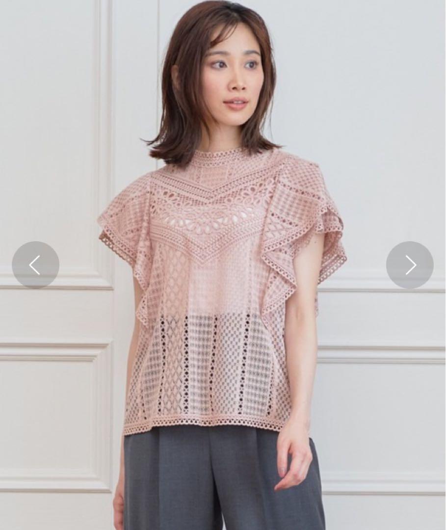 ANAYI キカレース スタンドネックブラウス 黒 ANAYI - ANAYI アナイ キカレース スタンドネックブラウス