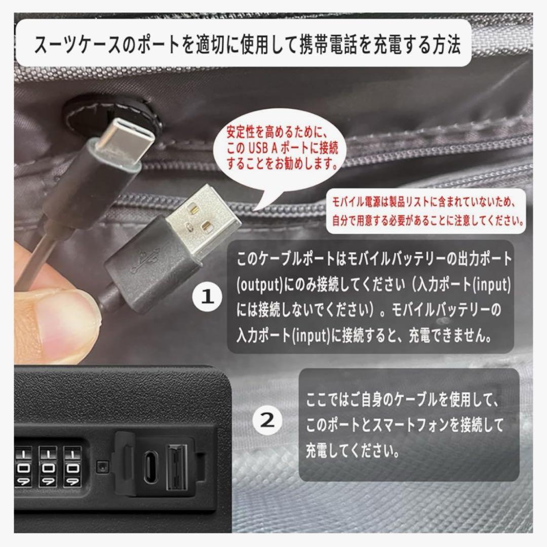高機能❣️キャリーケース S ホワイト USBポート ドリンクホルダー付き