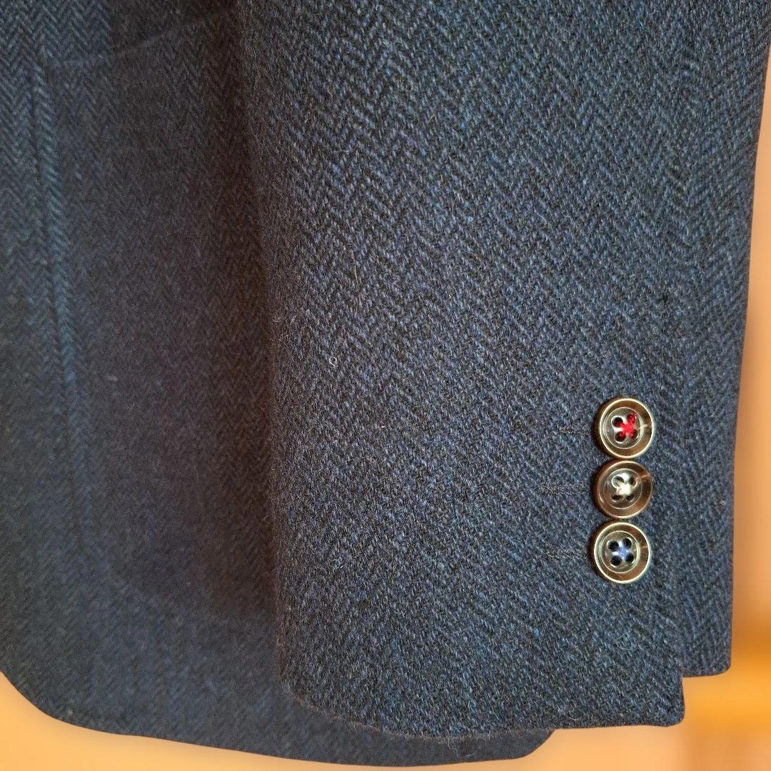 ■オリヒカ■ダークブルー■ヘリンボーン■ビジネスジャケット■LL ■オリヒカ■ダークブルー■ヘリンボーン■ビジネスジャケット■LL