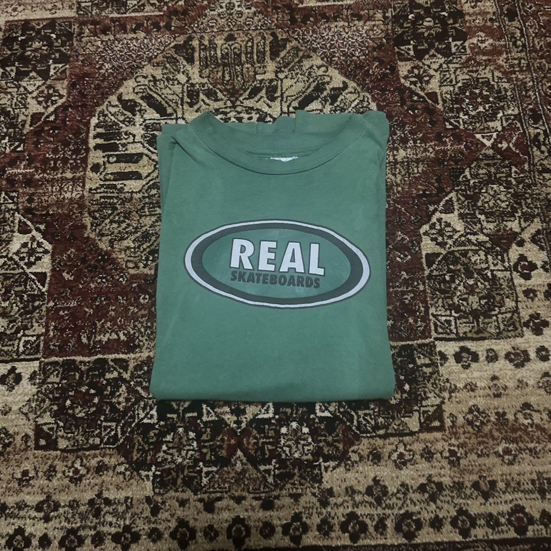 トップス 90s REAL SKATEBOARDS tee green