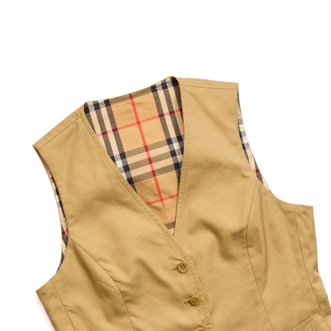 【美品】Burberry バーバリー　ノバチェック　金ボタン　ジレ　ベスト　L 美品】BURBERRYバーバリー リバーシブルノバチェック柄ジレ