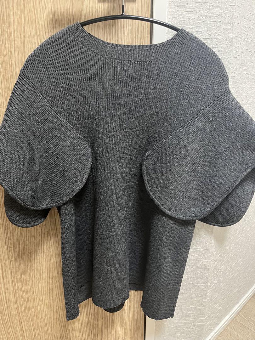 ペタルニット チャコールグレー　HEVE heve ペタルニット チャコールグレー