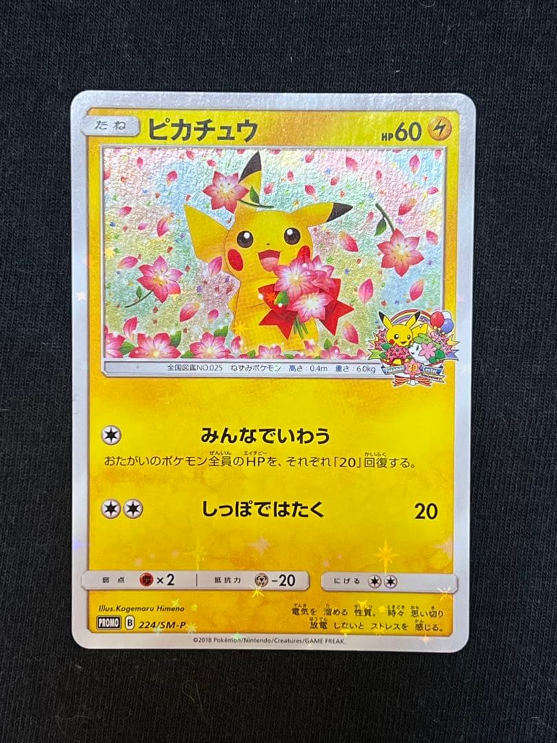 【極美品】ピカチュウ ポケモンセンター20周年記念キャンペーン SM-P 224