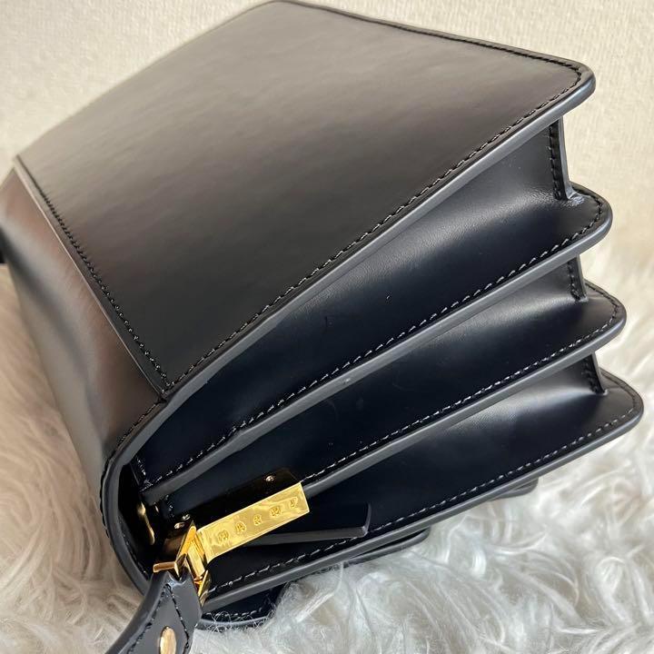 MARNI ショルダーバッグ トランク ブラック レザー ロゴ