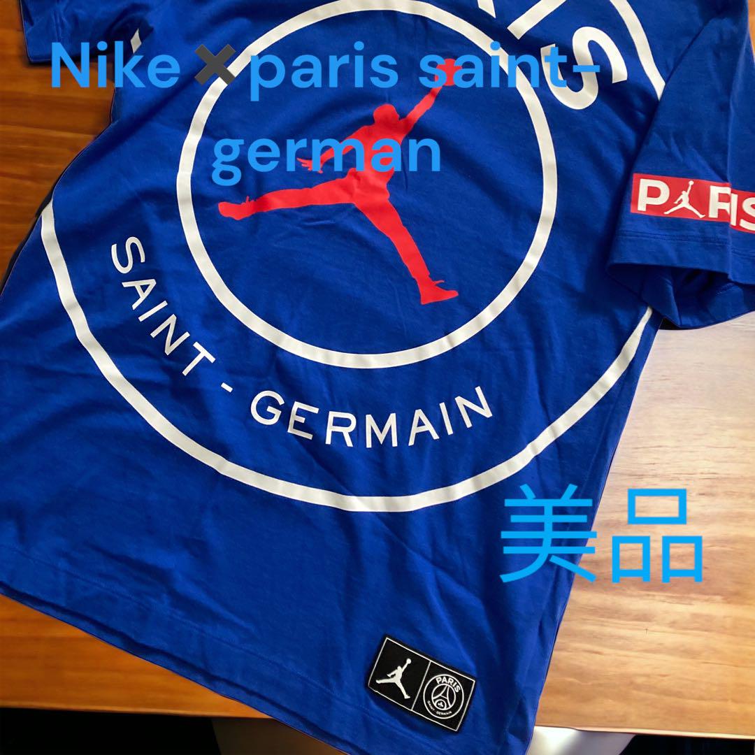 極美品 NIKE ナイキ パリス サンジェルマン Tシャツ 青 ロゴ M バスケ