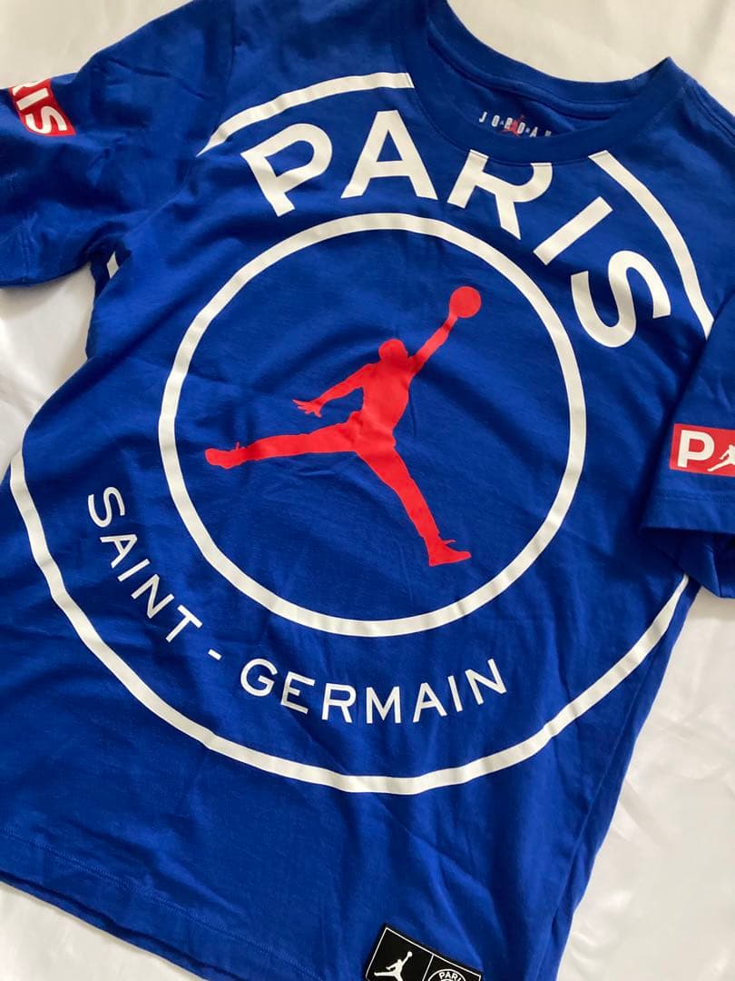 極美品 NIKE ナイキ パリス サンジェルマン Tシャツ 青 ロゴ M バスケ